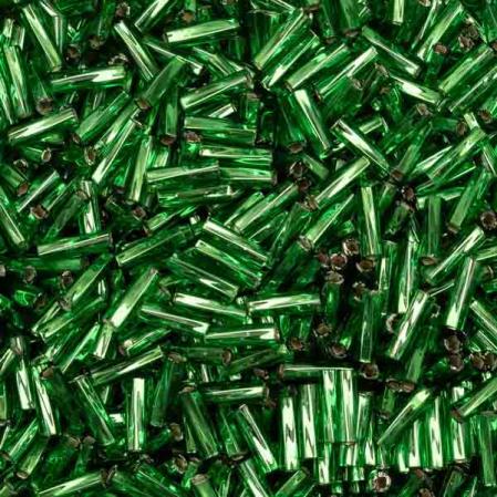 Стеклярус Miyuki Twist 6 мм Внутреннее серебрение зеленый