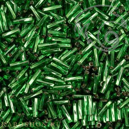 Стеклярус Miyuki Twist 6 мм Внутреннее серебрение зеленый MTB-6-0016