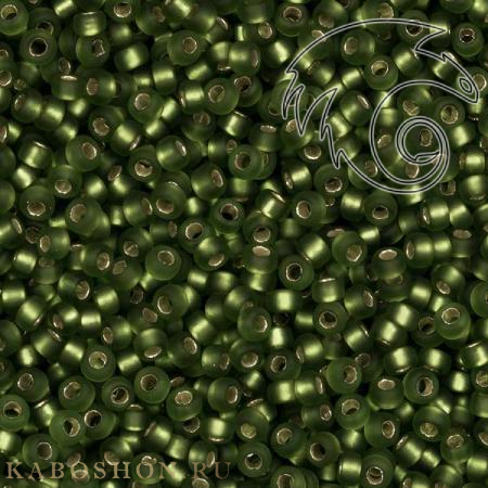 Бисер Miyuki 15-0 Матовый внутреннее серебрение оливковый Miyuki-15-0026F