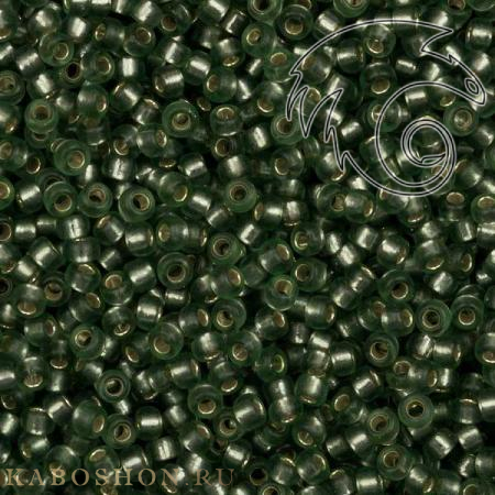 Бисер Miyuki 15-0 Полуматовый внутреннее серебрение/мох Miyuki-15-1630
