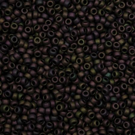 Бисер Miyuki 15-0 Матовый металлизированный сливово-изумрудный ирис