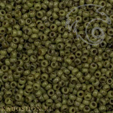 Бисер Miyuki 15-0 Пикассо непрозрачный ликер шартрез Miyuki-15-4515