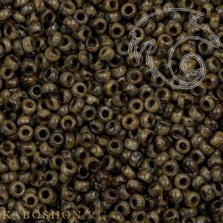 Бисер Miyuki 15-0 Пикассо непрозрачный коричневый Miyuki-15-4517