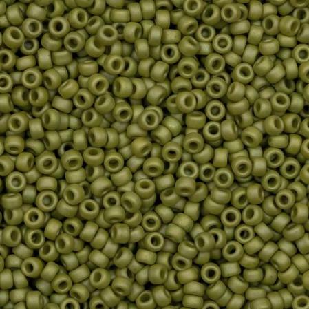 Бисер Miyuki 15-0 Матовый непрозрачный глазурованный радужный оливковый