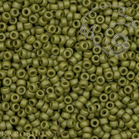 Бисер Miyuki 15-0 Матовый непрозрачный глазурованный радужный оливковый Miyuki-15-4697