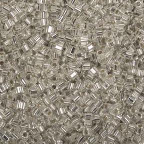 Бисер Miyuki Square Beads 1,8 мм Внутреннее серебрение хрусталь