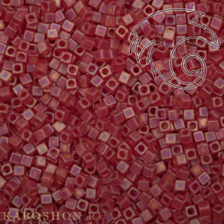 Бисер Miyuki Square Beads 1,8 мм Радужный матовый прозрачный темный рубин SB-01-0141FR