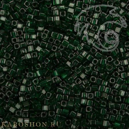 Бисер Miyuki Square Beads 1,8 мм Прозрачный темный изумруд SB-01-0156