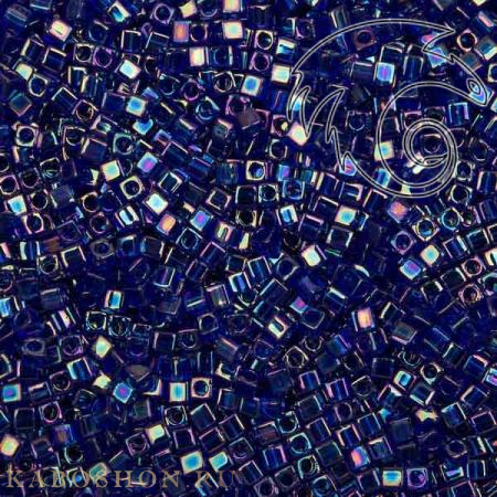 Бисер Miyuki Square Beads 1,8 мм Радужный прозрачный кобальт SB-01-0177