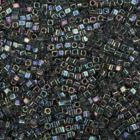 Бисер Miyuki Square Beads 1,8 мм Радужный прозрачный серый