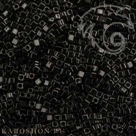 Бисер Miyuki Square Beads 1,8 мм Непрозрачный черный SB-01-0401