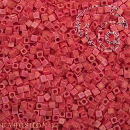 Бисер Miyuki Square Beads 1,8 мм Радужный матовый непрозрачный красный SB-01-0407FR