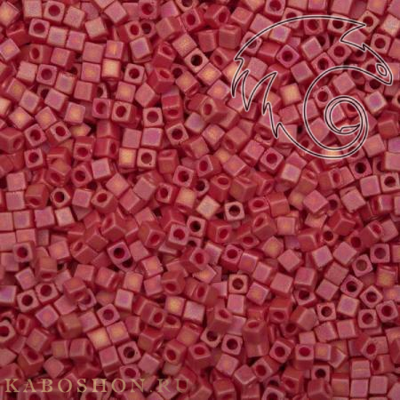 Бисер Miyuki Square Beads 1,8 мм Радужный матовый непрозрачный темно-красный SB-01-0408FR