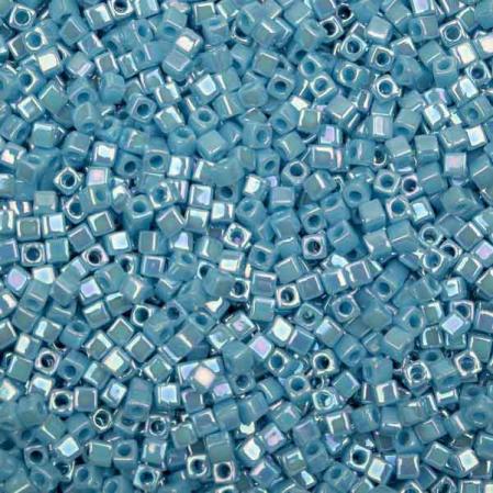Бисер Miyuki Square Beads 1,8 мм Радужный непрозрачный голубая бирюза
