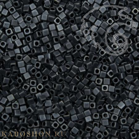 Бисер Miyuki Square Beads 1,8 мм Матовый металлизированный черная сталь SB-01-2001