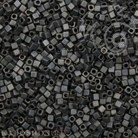 Бисер Miyuki Square Beads 1,8 мм Матовый металлизированный серебристый серый SB-01-2002