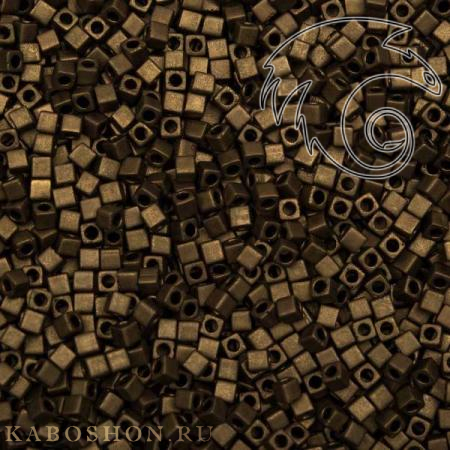 Бисер Miyuki Square Beads 1,8 мм Матовый металлизированный темная бронза SB-01-2006