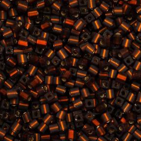 Бисер Square Beads 3 mm Матовый внутреннее серебрение темный топаз