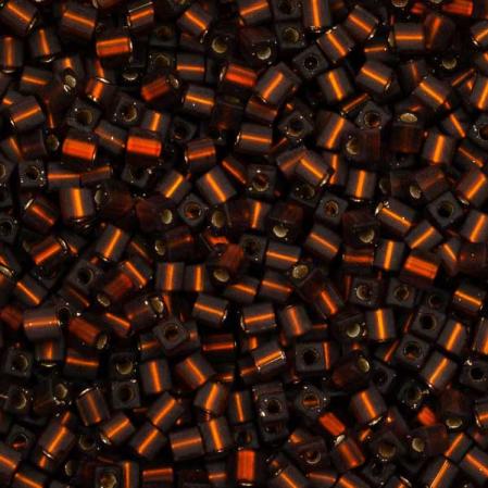 Бисер Square Beads 3 mm Матовый внутреннее серебрение темный топаз