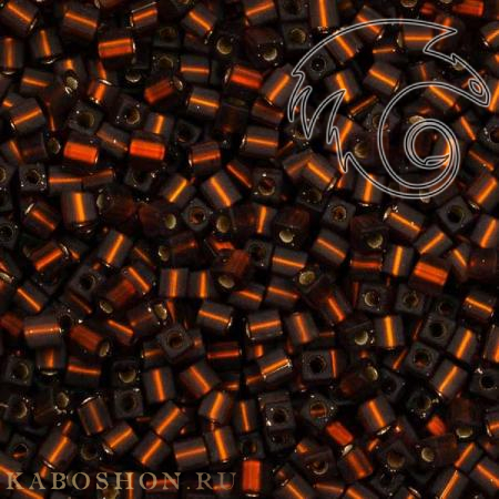 Бисер Square Beads 3 mm Матовый внутреннее серебрение темный топаз SB-03-0005F