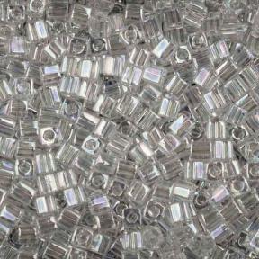 Бисер Square Beads 3 mm Радужный прозрачный хрусталь