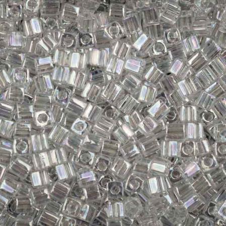 Бисер Square Beads 3 mm Радужный прозрачный хрусталь
