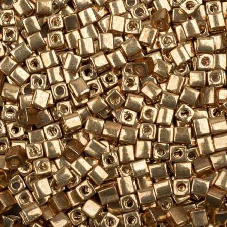 Бисер Miyuki Square Beads 3 мм Гальванизированный золото