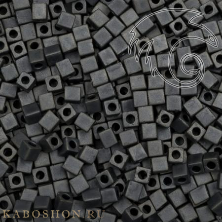 Бисер Miyuki Square Beads 3 мм Матовый металлизированный серебристый серый SB-03-2002