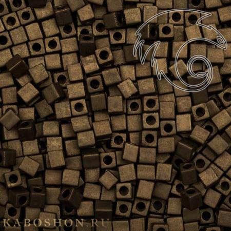 Бисер Miyuki Square Beads 3 мм Матовый металлизированный темная бронза SB-03-2006