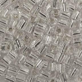 Бисер Miyuki Square Beads 4 мм Внутреннее серебрение хрусталь