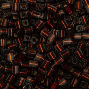 Бисер Miyuki Square Beads 4 мм Внутреннее серебрение темный топаз