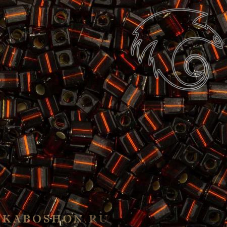 Бисер Miyuki Square Beads 4 мм Внутреннее серебрение темный топаз SB-04-0005
