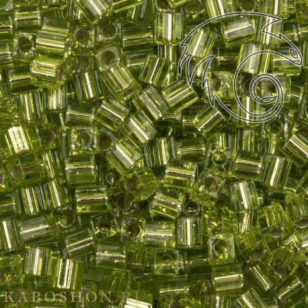 Бисер Miyuki Square Beads 4 мм Внутреннее серебрение ликер шартрез SB-04-0014