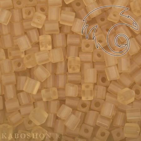 Бисер Miyuki Square Beads 4 мм Матовый прозрачный светлый топаз SB-04-0132F
