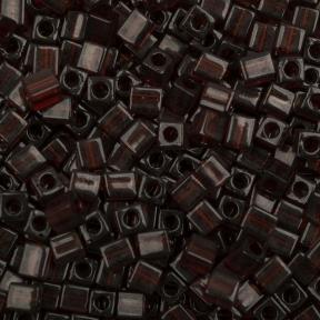 Бисер Miyuki Square Beads 4 мм Прозрачный темный топаз