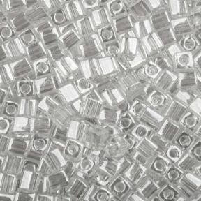 Бисер Miyuki Square Beads 4 мм Глянцевый прозрачный хрусталь