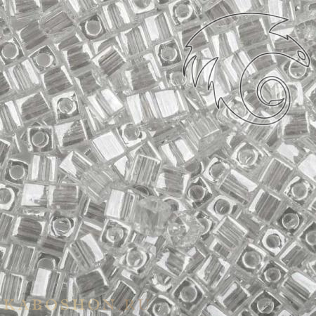 Бисер Miyuki Square Beads 4 мм Глянцевый прозрачный хрусталь SB-04-0160