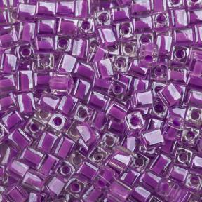 Бисер Miyuki Square Beads 4 мм Окрашенный изнутри лиловый/хрусталь