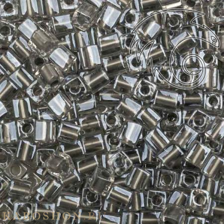 Бисер Miyuki Square Beads 4 мм Окрашенный изнутри сияющее олово/хрусталь SB-04-0242