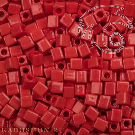Бисер Miyuki Square Beads 4 мм Непрозрачный красный SB-04-0407