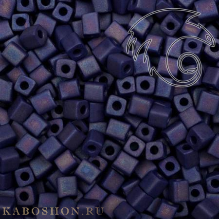 Бисер Miyuki Square Beads 4 мм Радужный матовый непрозрачный кобальт SB-04-0414FR