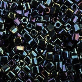 Бисер Miyuki Square Beads 4 мм Металлизированный радужный темно-синий