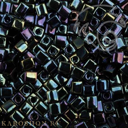 Бисер Miyuki Square Beads 4 мм Металлизированный радужный темно-синий SB-04-0452