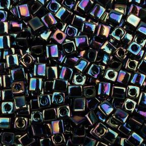 Бисер Miyuki Square Beads 4 мм Металлизированный радужный синий