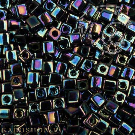 Бисер Miyuki Square Beads 4 мм Металлизированный радужный синий SB-04-0455(0401R)