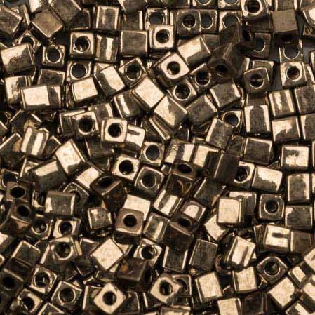 Бисер Miyuki Square Beads 4 мм Металлизированный темная бронза