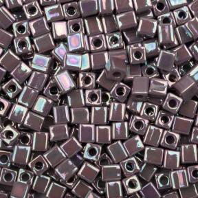 Бисер Miyuki Square Beads 4 мм Радужный непрозрачный розово-лиловый