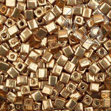 Бисер Miyuki Square Beads 4 мм Гальванизированный желтый SB-04-1053