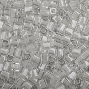 Бисер Miyuki Square Beads 4 мм Окрашенный изнутри белый/хрусталь