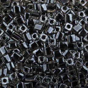 Бисер Miyuki Square Beads 4 мм Окрашенный изнутри черный/хрусталь